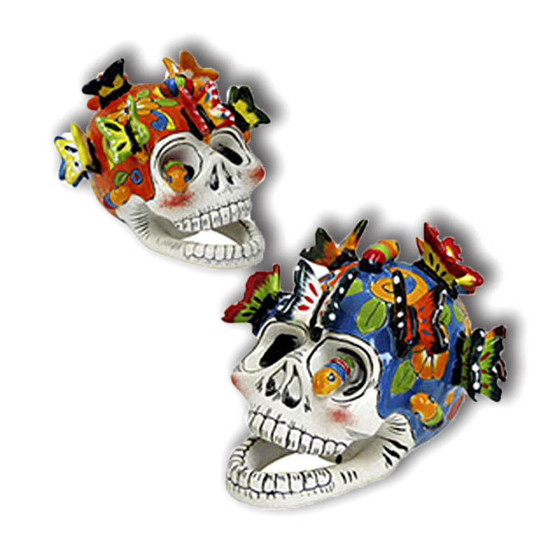 Butterflies Skull - Mexican handcrafted product